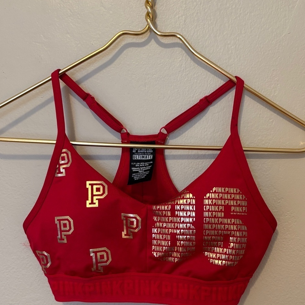 PINK Victoria's Secret Bold Red Sports Bra